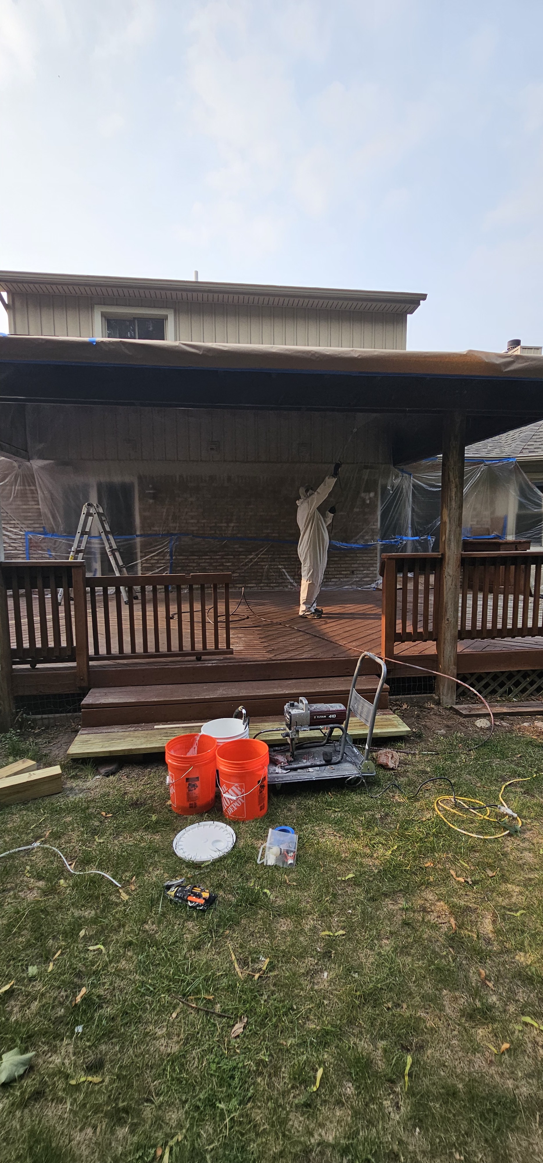 Deck Painting — Spray Application
